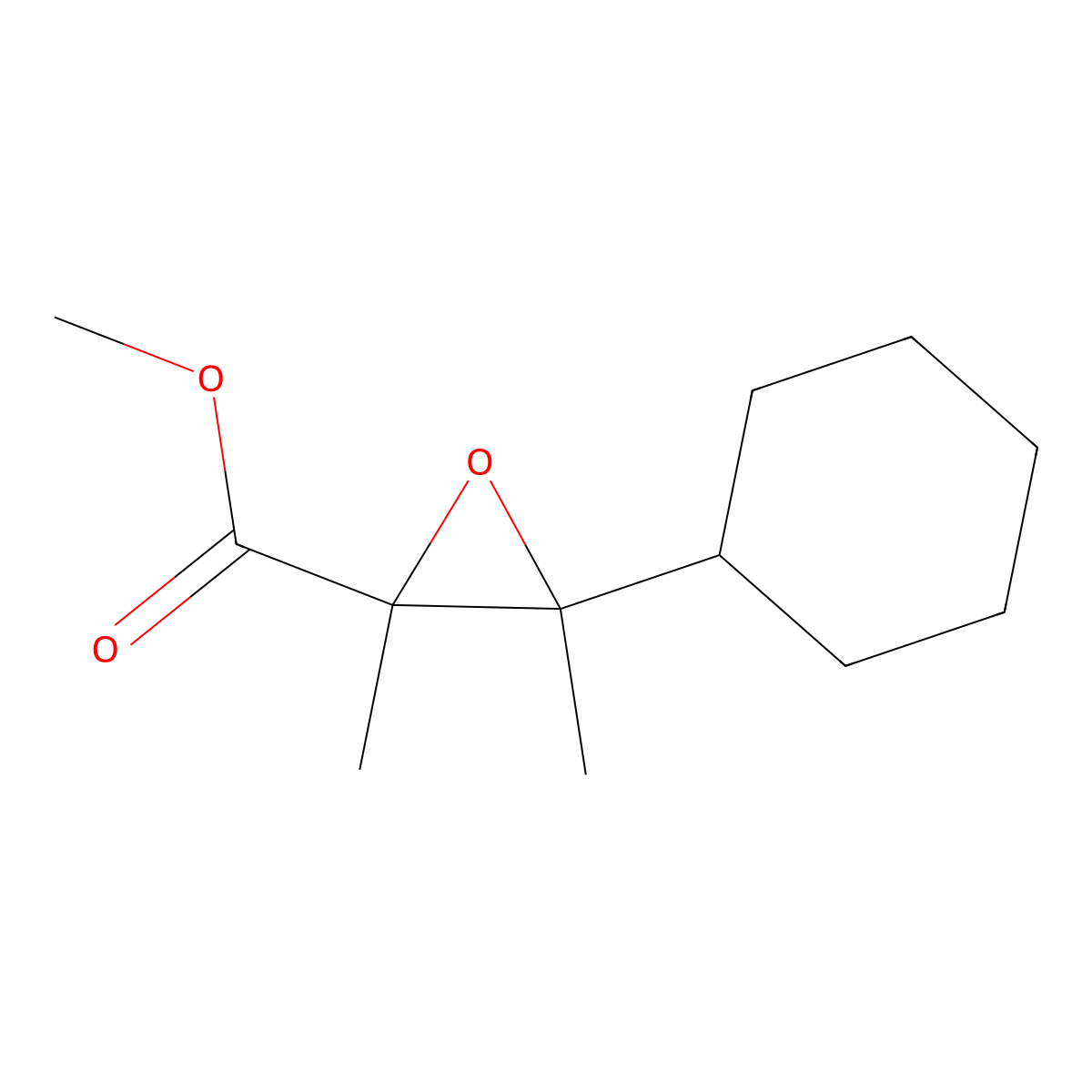 Methyl 3-cyclohexyl-2,3-dimethyloxirane-2-carboxylate molecular structure, CAS 1518673-92-1