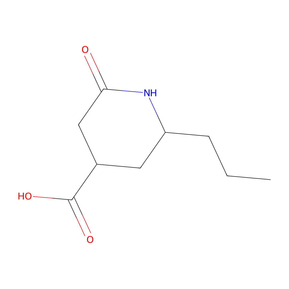 2-Oxo-6-propylpiperidine-4-carboxylic acid molecular structure, CAS 1518675-77-8