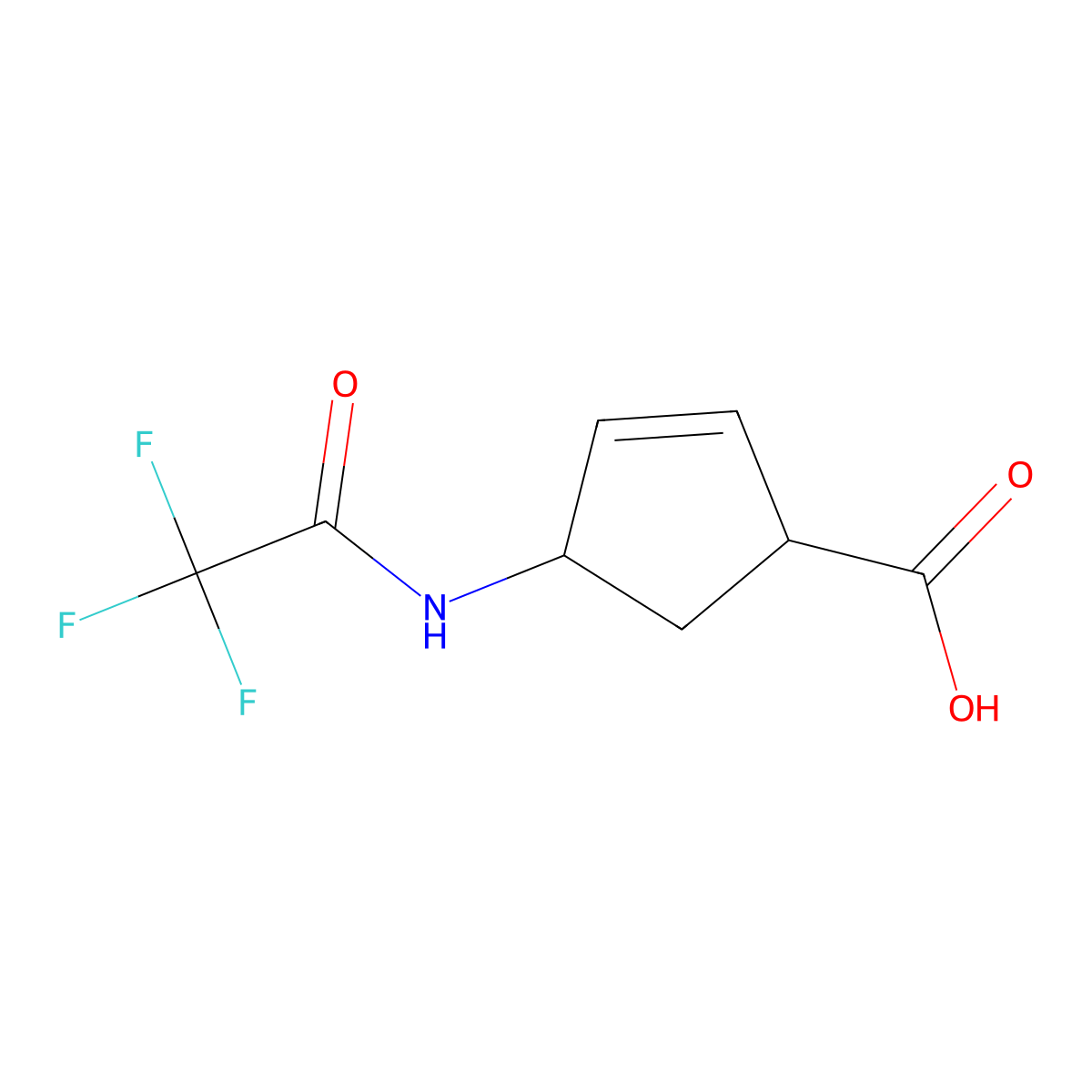 4-(Trifluoroacetamido)cyclopent-2-ene-1-carboxylic acid molecular structure, CAS 1518679-70-3