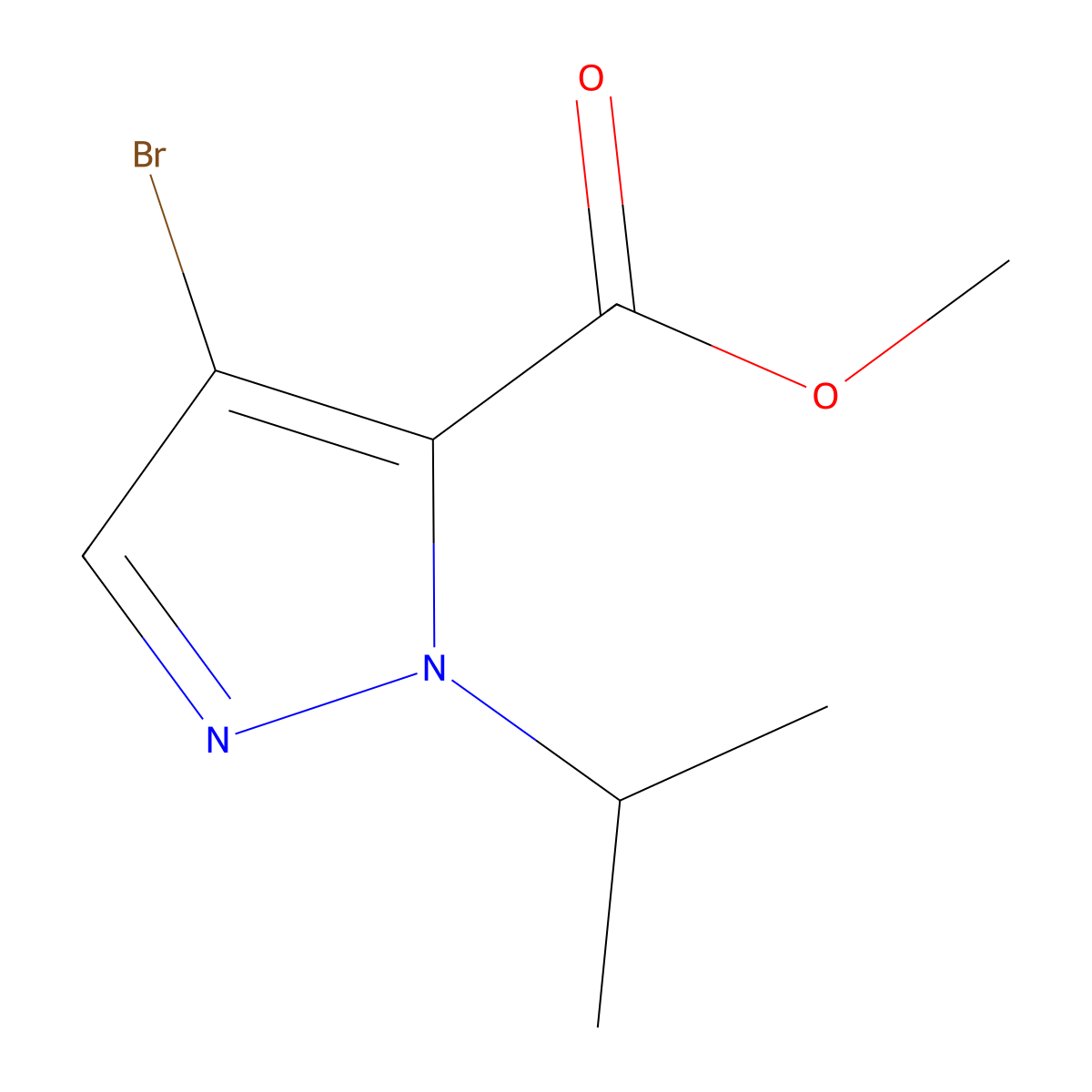 methyl 4-bromo-1-isopropyl-1H-pyrazole-5-carboxylate molecular structure, CAS 1518693-06-5