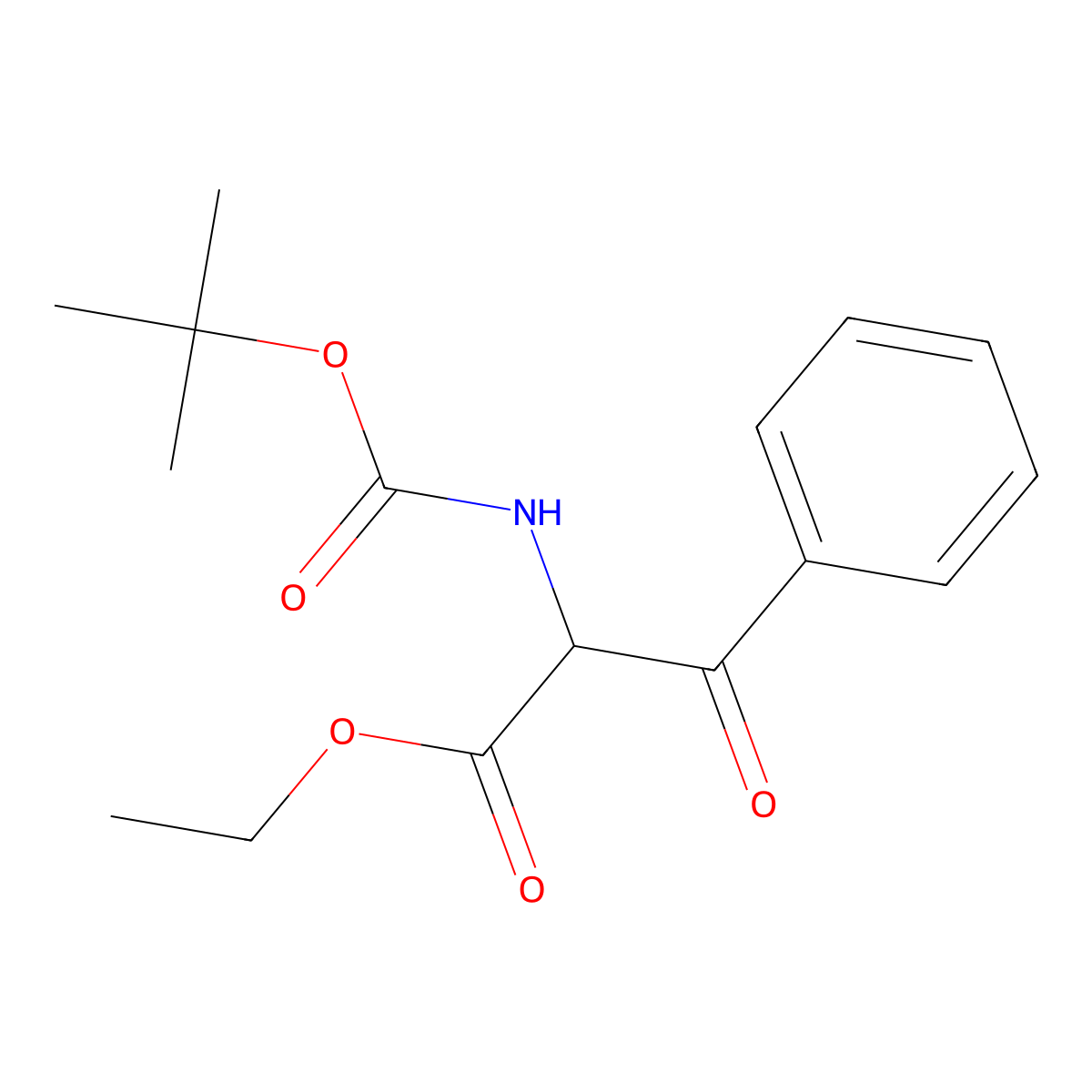 Ethyl N-(tert-butoxycarbonyl)-beta-oxophenylalaninate molecular structure, CAS 151870-52-9