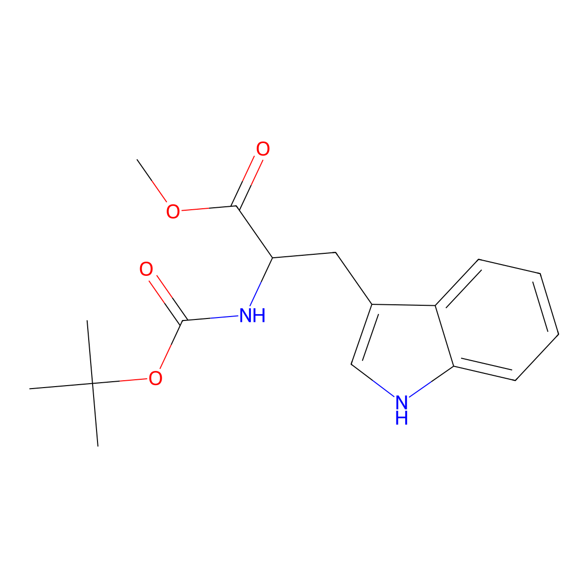 N-[(1,1-Dimethylethoxy)carbonyl]-D-tryptophan methyl ester molecular structure, CAS 151872-21-8