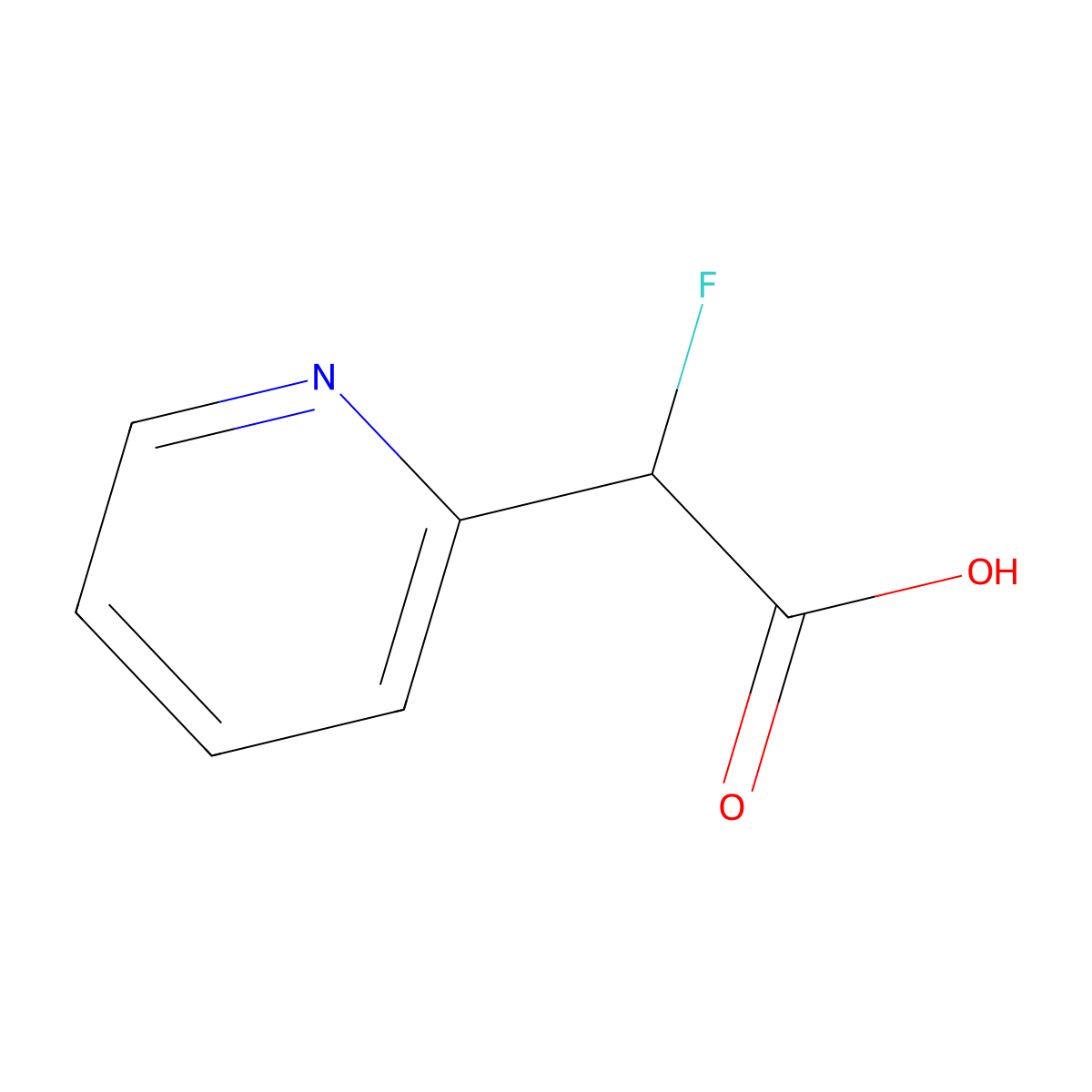 2-Fluoro-2-(pyridin-2-yl)acetic acid molecular structure, CAS 1518725-58-0