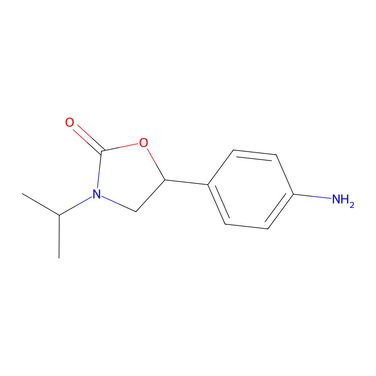 5-(4-Aminophenyl)-3-(propan-2-yl)-1,3-oxazolidin-2-one molecular structure, CAS 1518725-62-6