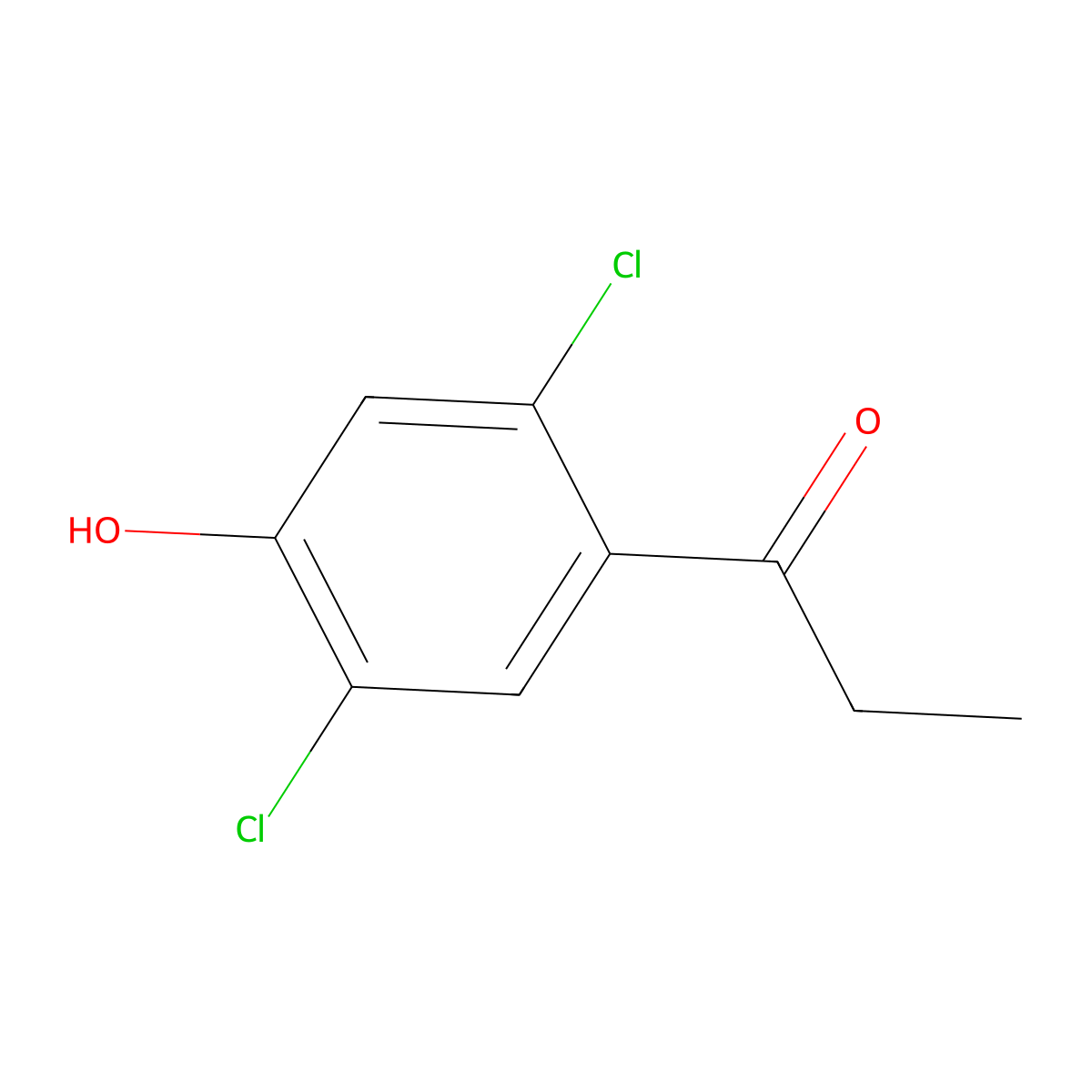 1-(2,5-Dichloro-4-hydroxyphenyl)propan-1-one molecular structure, CAS 1518733-57-7