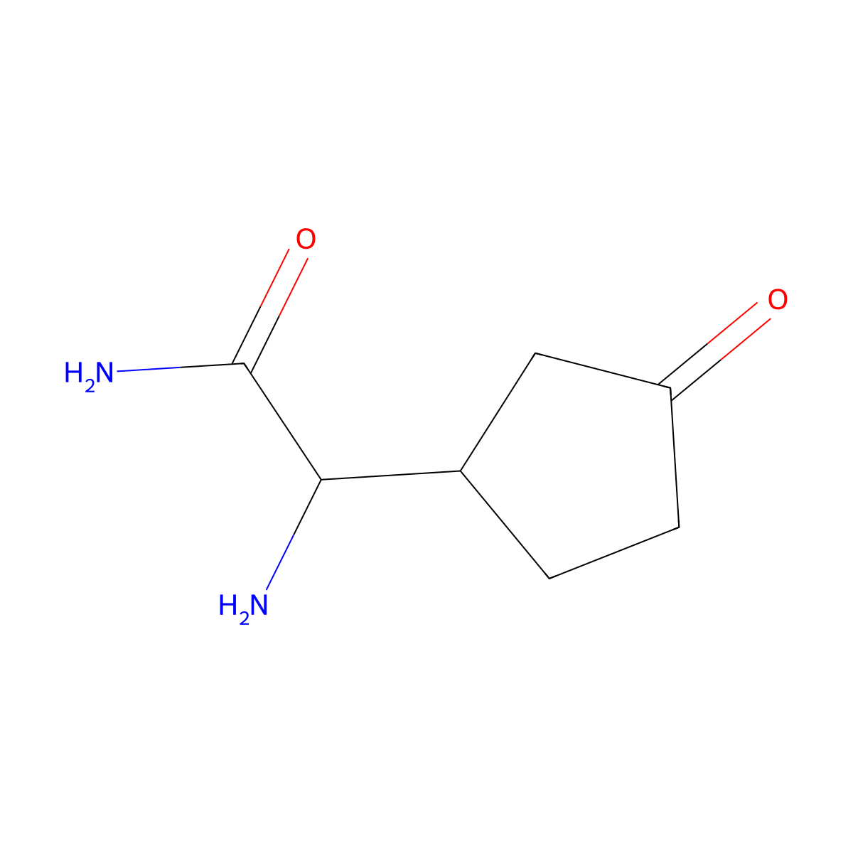 2-Amino-2-(3-oxocyclopentyl)acetamide molecular structure, CAS 1518741-37-1