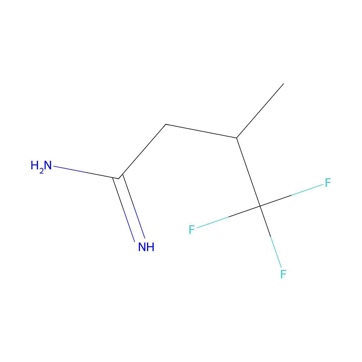 4,4,4-Trifluoro-3-methylbutanimidamide molecular structure, CAS 1518742-17-0