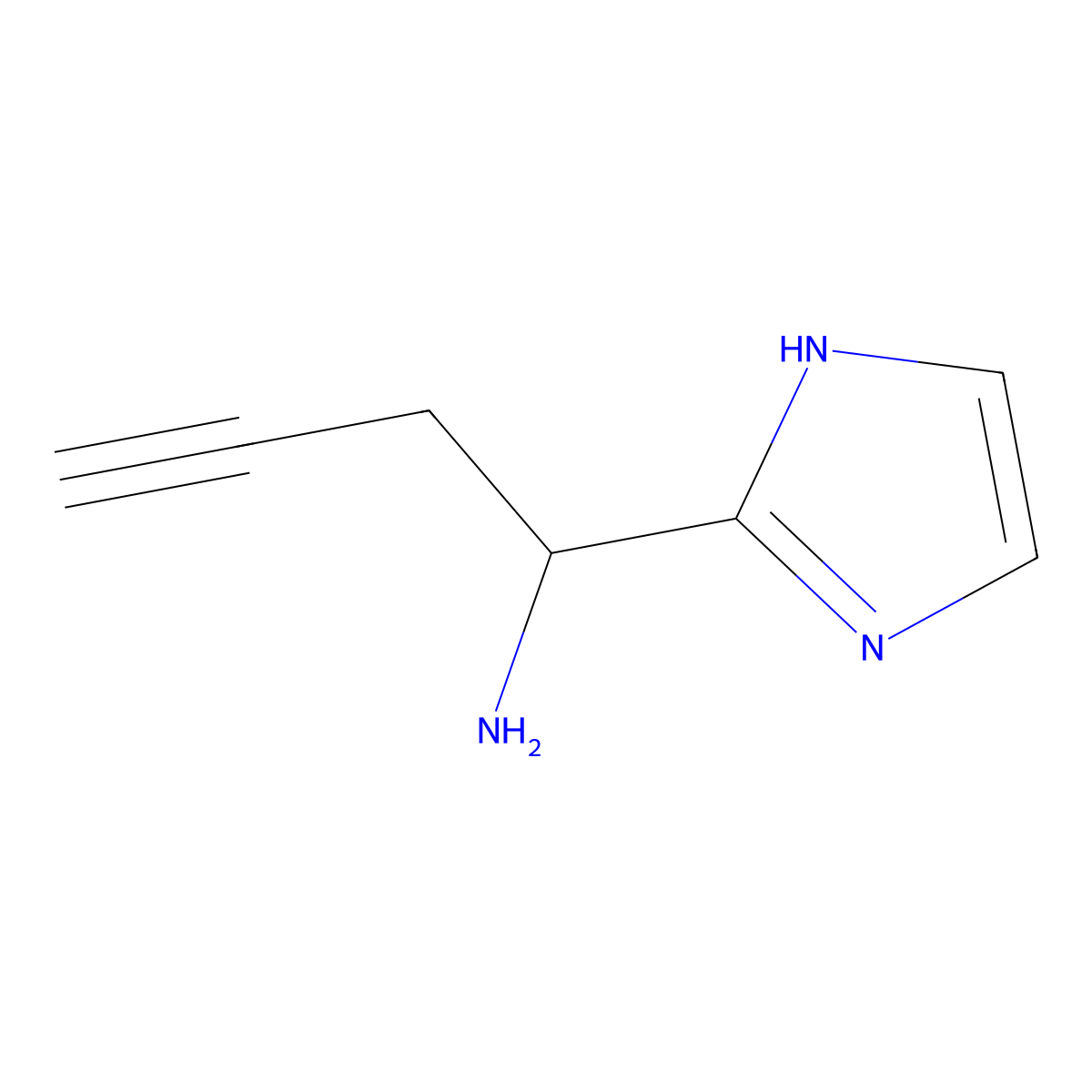1-(1H-imidazol-2-yl)but-3-yn-1-amine molecular structure, CAS 1518742-94-3