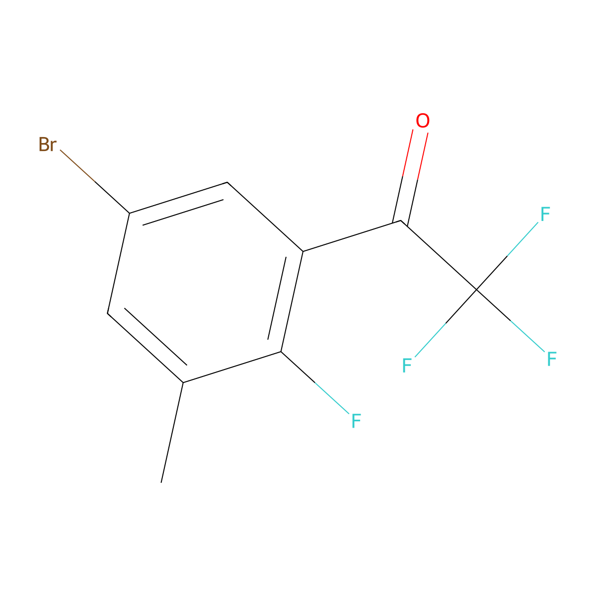 1-(5-Bromo-2-fluoro-3-methylphenyl)-2,2,2-trifluoroethanone molecular structure, CAS 1518744-11-0