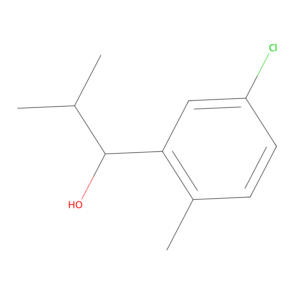 1-(5-Chloro-2-methylphenyl)-2-methylpropan-1-ol molecular structure, CAS 1518745-15-7