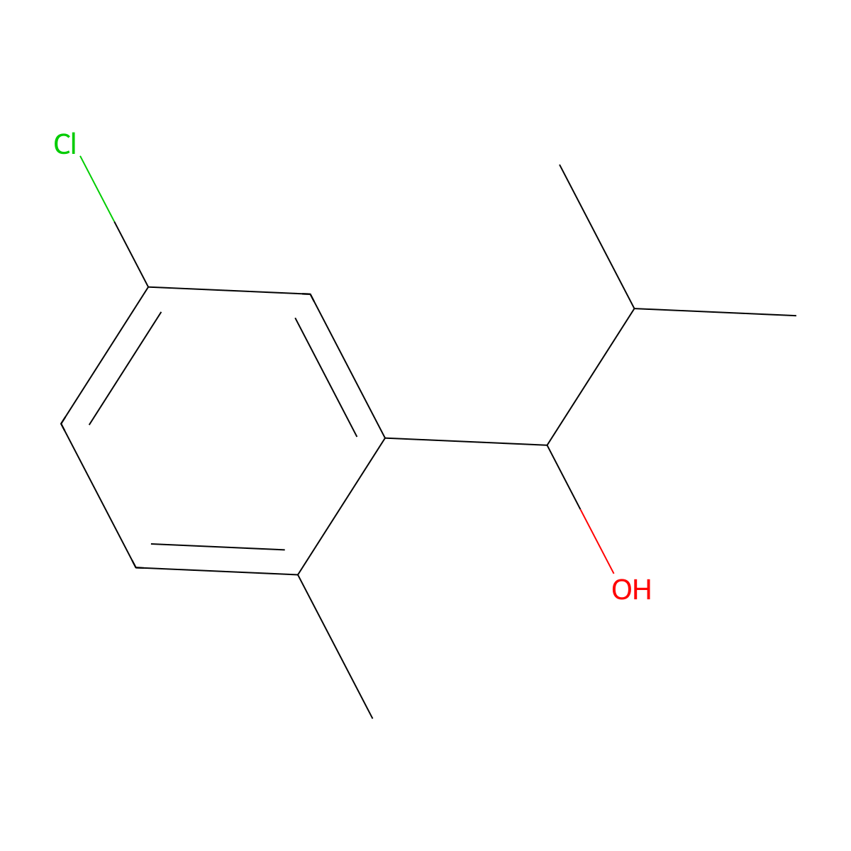 1-(5-Chloro-2-methylphenyl)-2-methylpropan-1-ol molecular structure, CAS 1518745-15-7