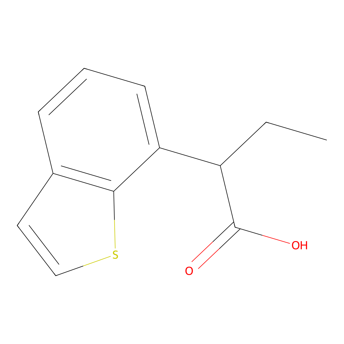 2-(1-Benzothiophen-7-yl)butanoic acid molecular structure, CAS 1518754-33-0