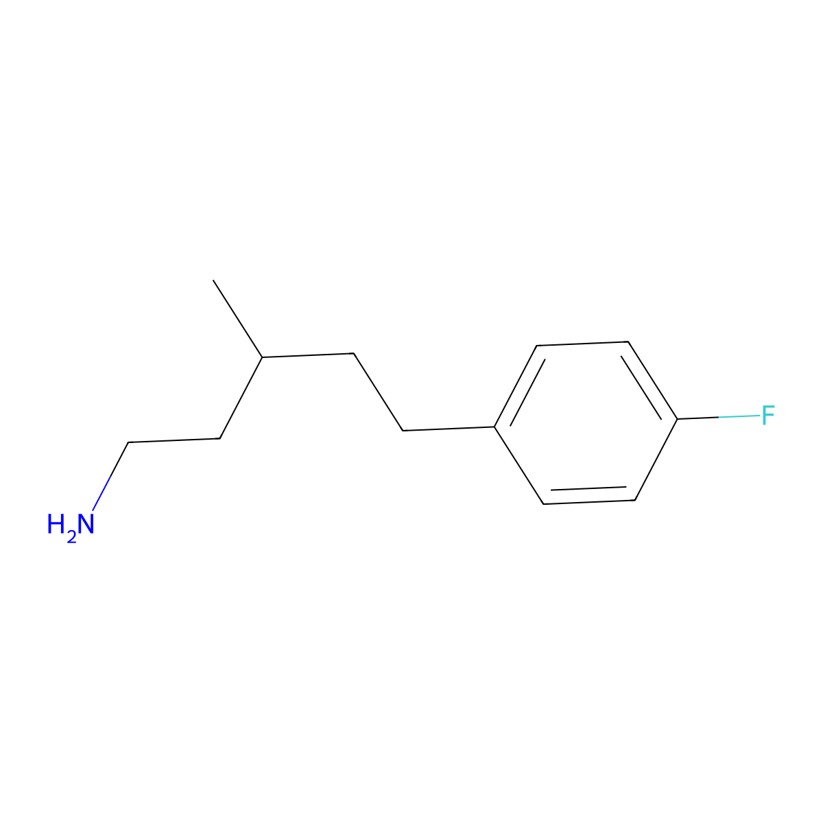 5-(4-Fluorophenyl)-3-methylpentan-1-amine molecular structure, CAS 1518791-74-6