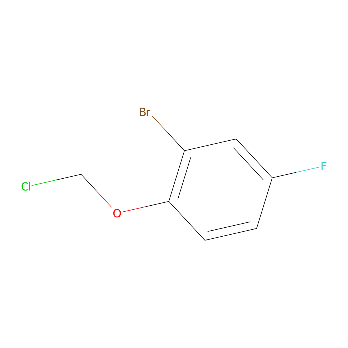 2-Bromo-1-(chloromethoxy)-4-fluorobenzene molecular structure, CAS 1518796-81-0