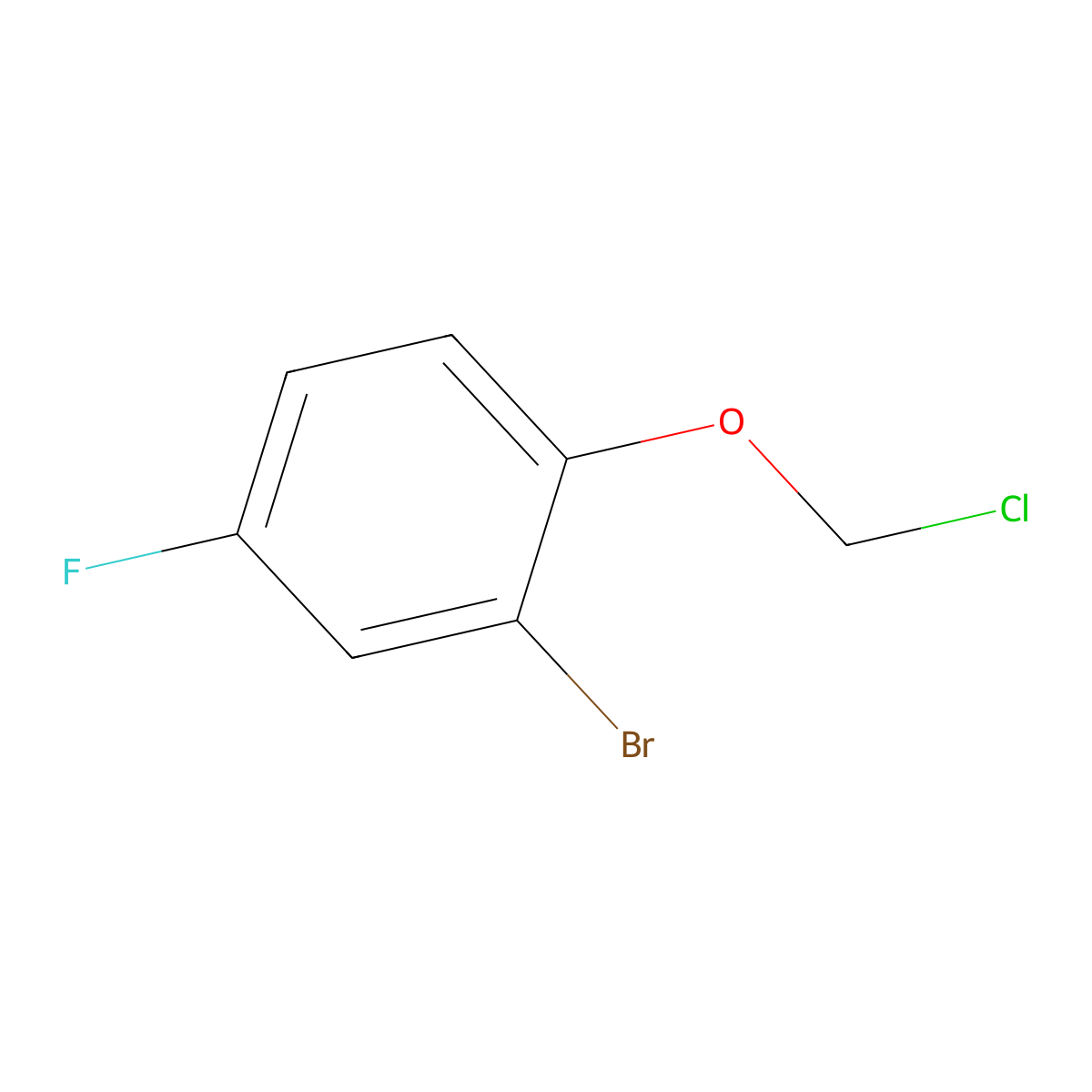 2-Bromo-1-(chloromethoxy)-4-fluorobenzene molecular structure, CAS 1518796-81-0