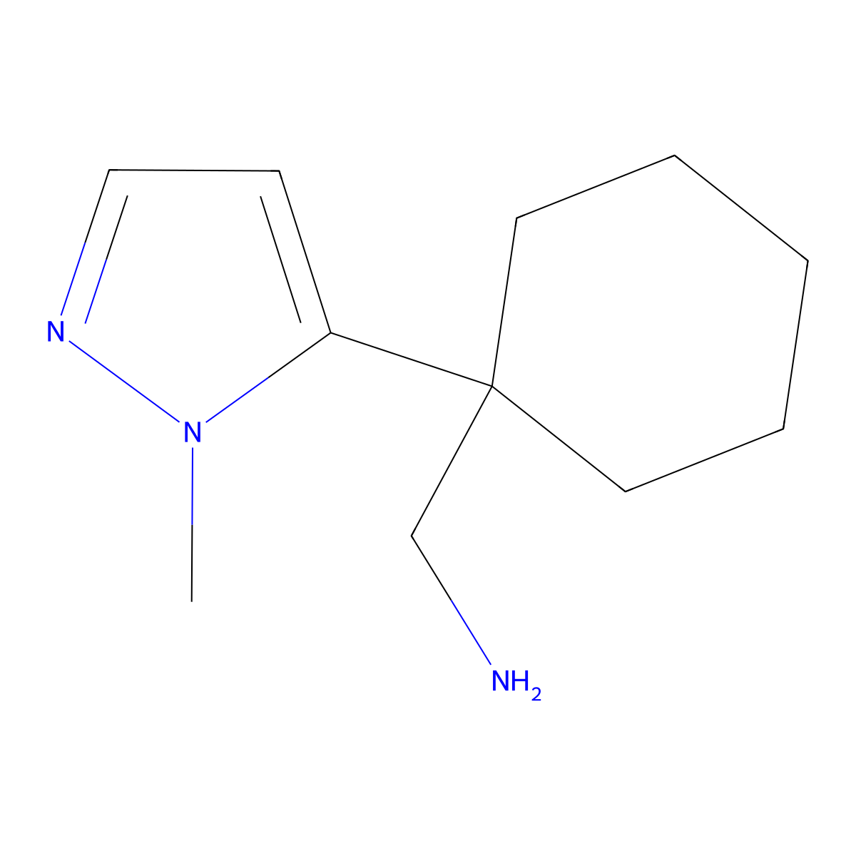 [1-(1-Methyl-1H-pyrazol-5-yl)cyclohexyl]methanamine molecular structure, CAS 1518799-53-5