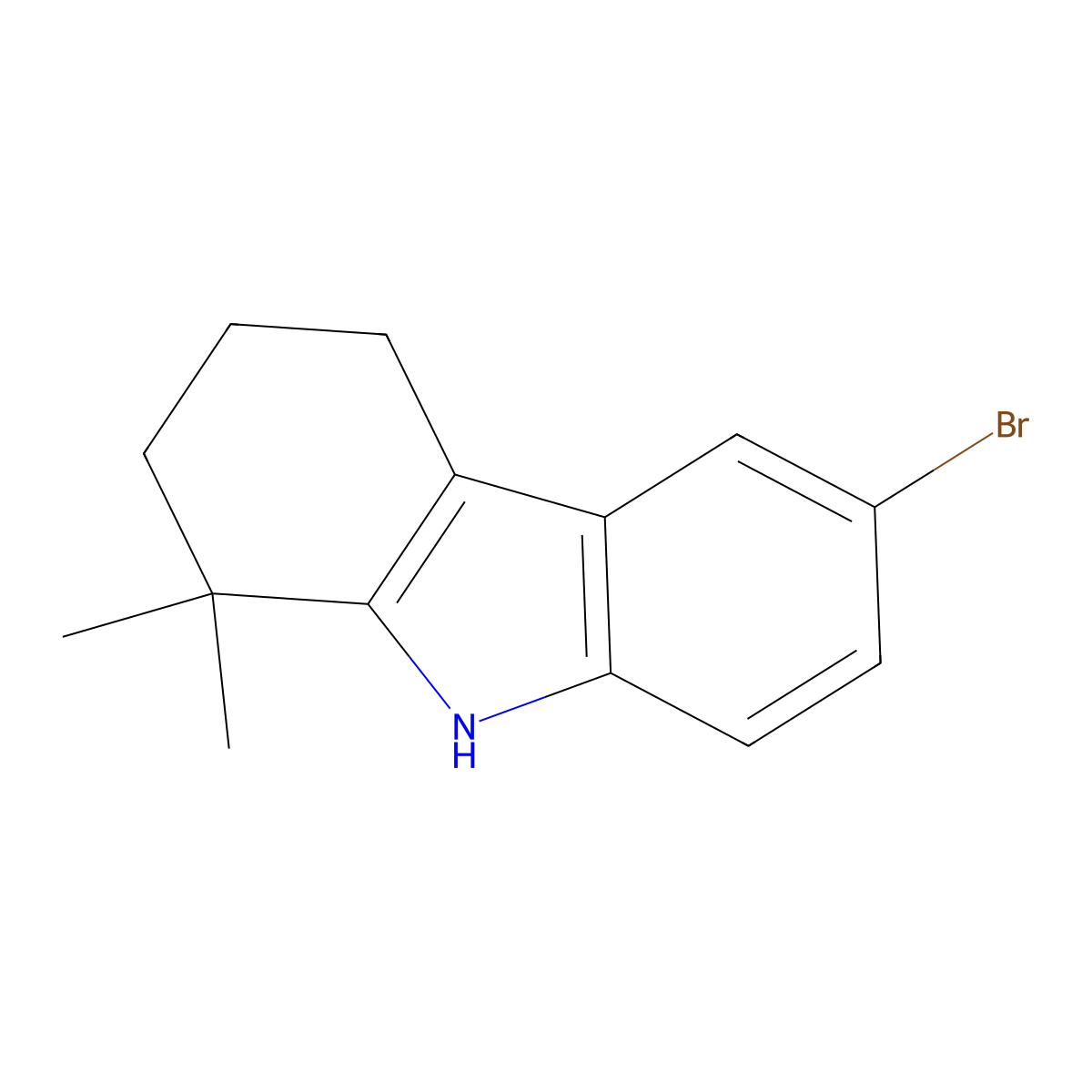 6-Bromo-1,1-dimethyl-2,3,4,9-tetrahydro-1h-carbazole molecular structure, CAS 1518802-72-6