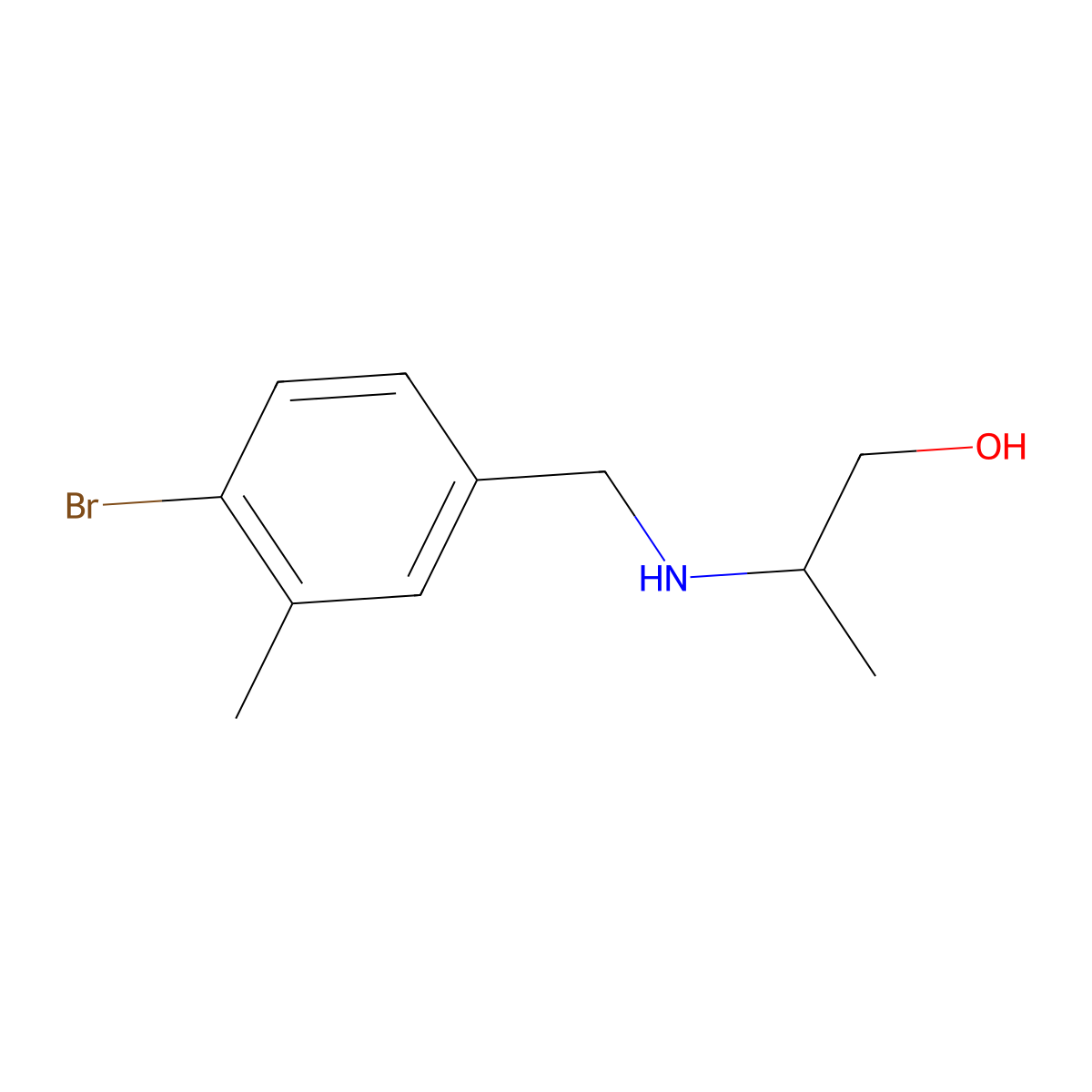 2-{[(4-Bromo-3-methylphenyl)methyl]amino}propan-1-ol molecular structure, CAS 1518830-75-5
