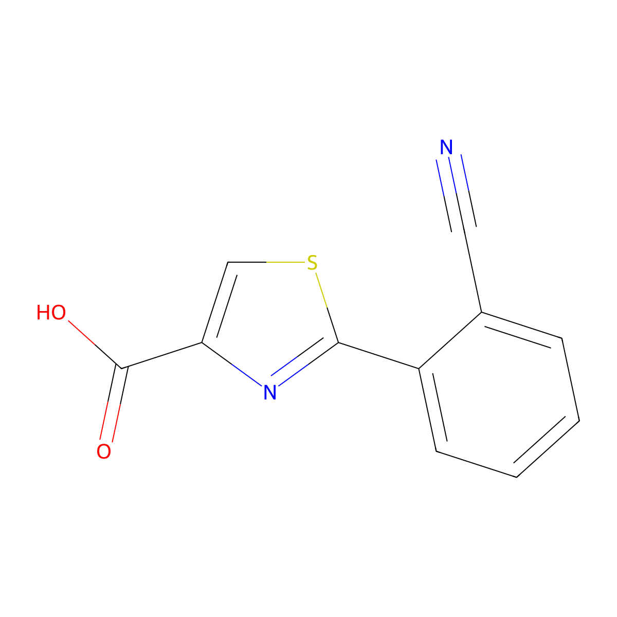 2-(2-Cyanophenyl)thiazole-4-carboxylic acid molecular structure, CAS 1518836-32-2