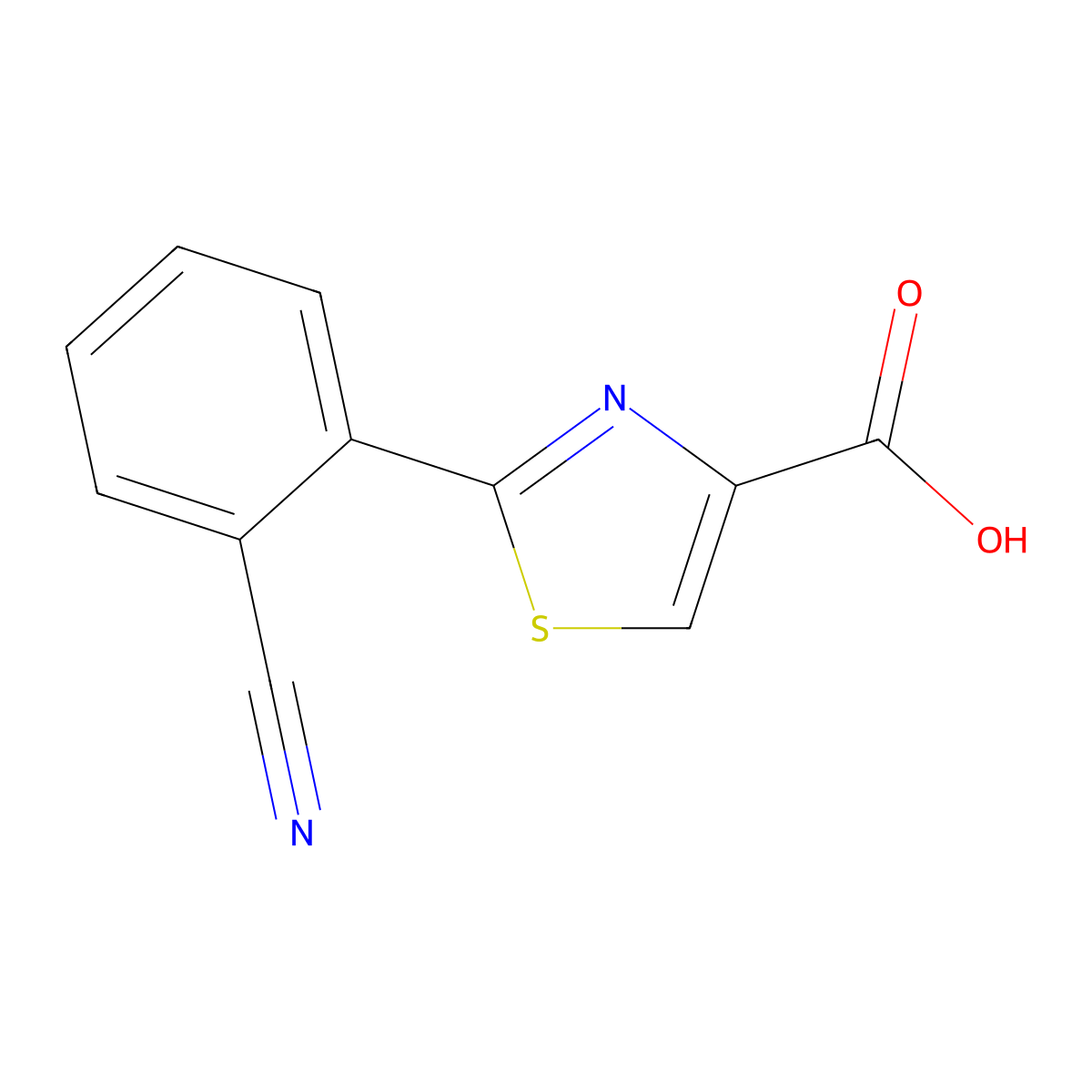 2-(2-Cyanophenyl)thiazole-4-carboxylic acid molecular structure, CAS 1518836-32-2