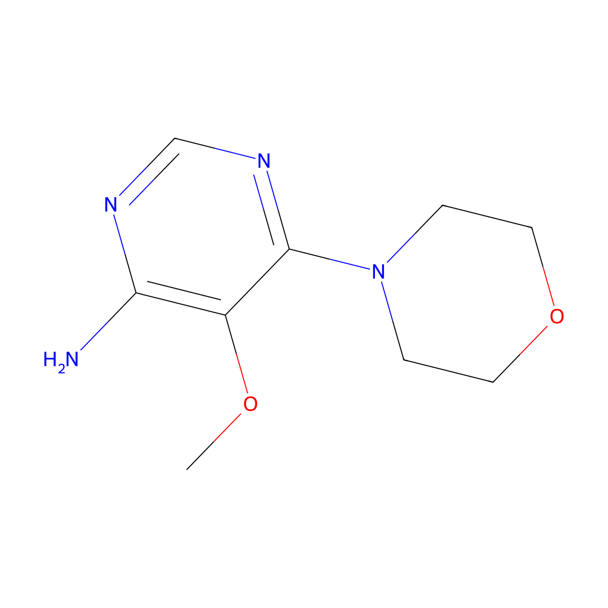 5-Methoxy-6-morpholinopyrimidin-4-amine molecular structure, CAS 1518841-49-0