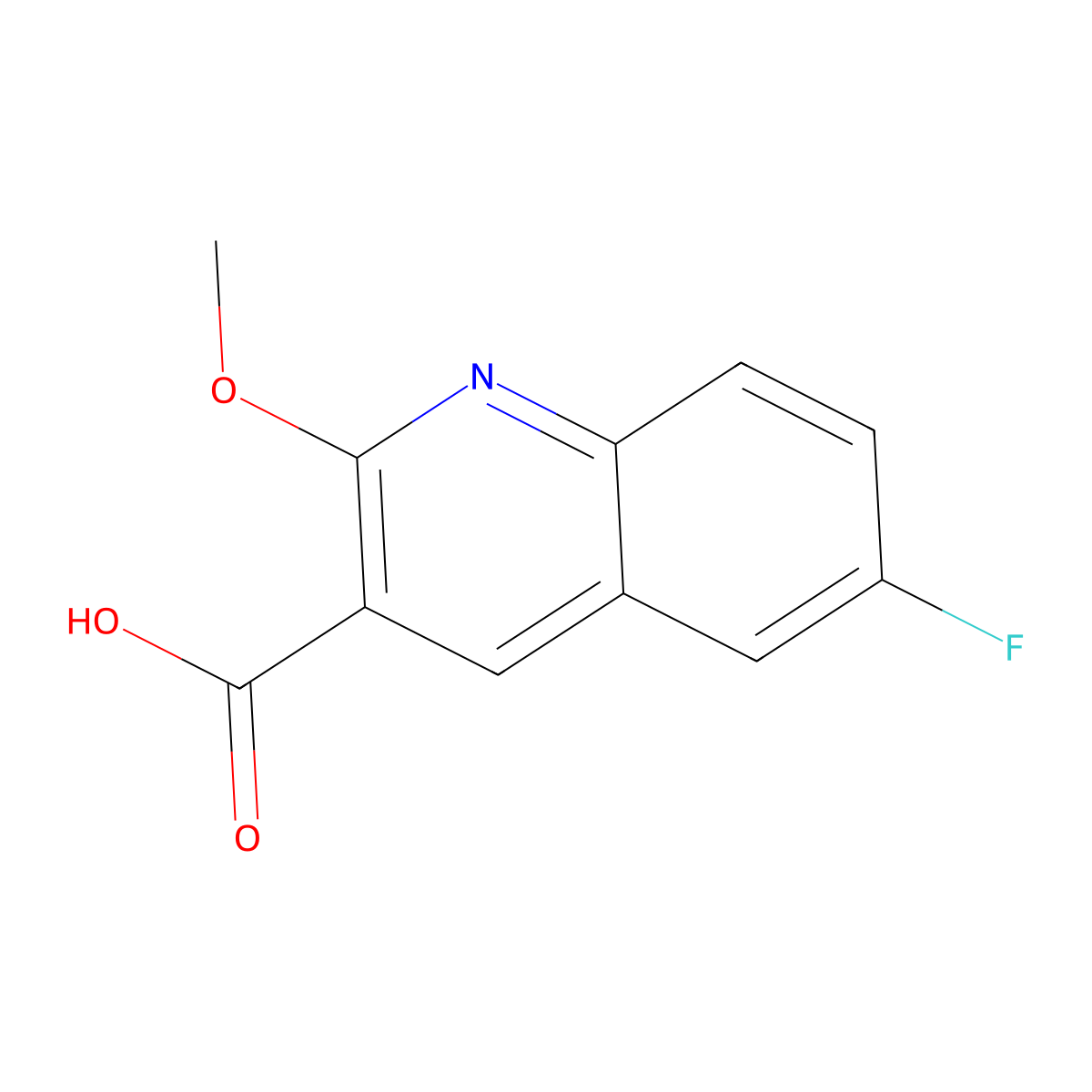 6-Fluoro-2-methoxyquinoline-3-carboxylic acid molecular structure, CAS 1518849-33-6