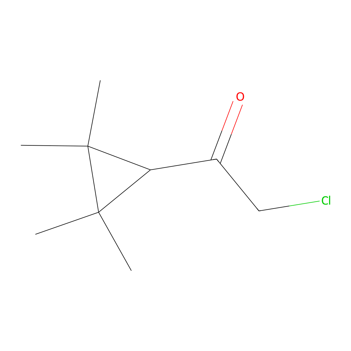 2-Chloro-1-(2,2,3,3-tetramethylcyclopropyl)ethan-1-one molecular structure, CAS 1518851-76-7