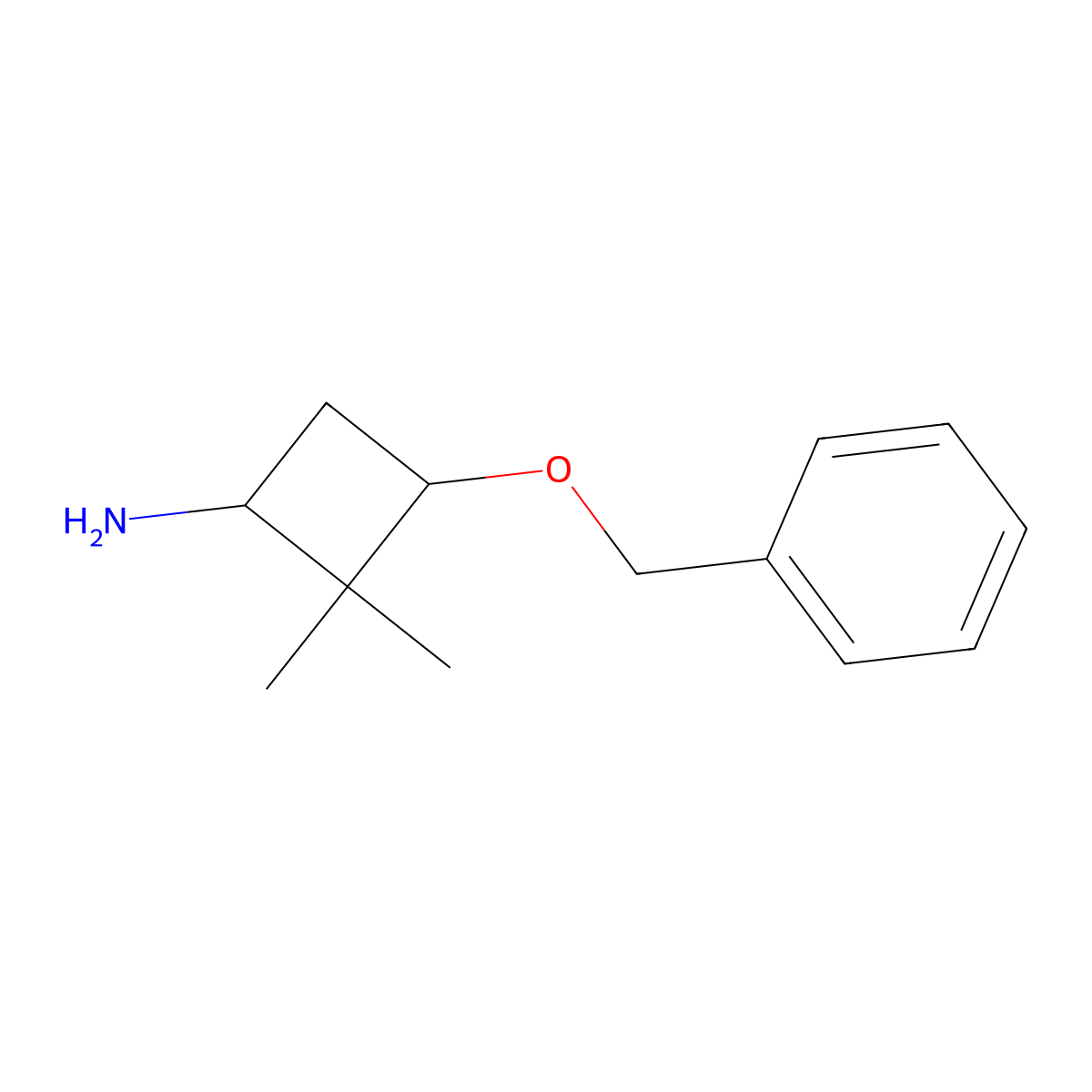 3-(Benzyloxy)-2,2-dimethylcyclobutan-1-amine molecular structure, CAS 1518855-39-4