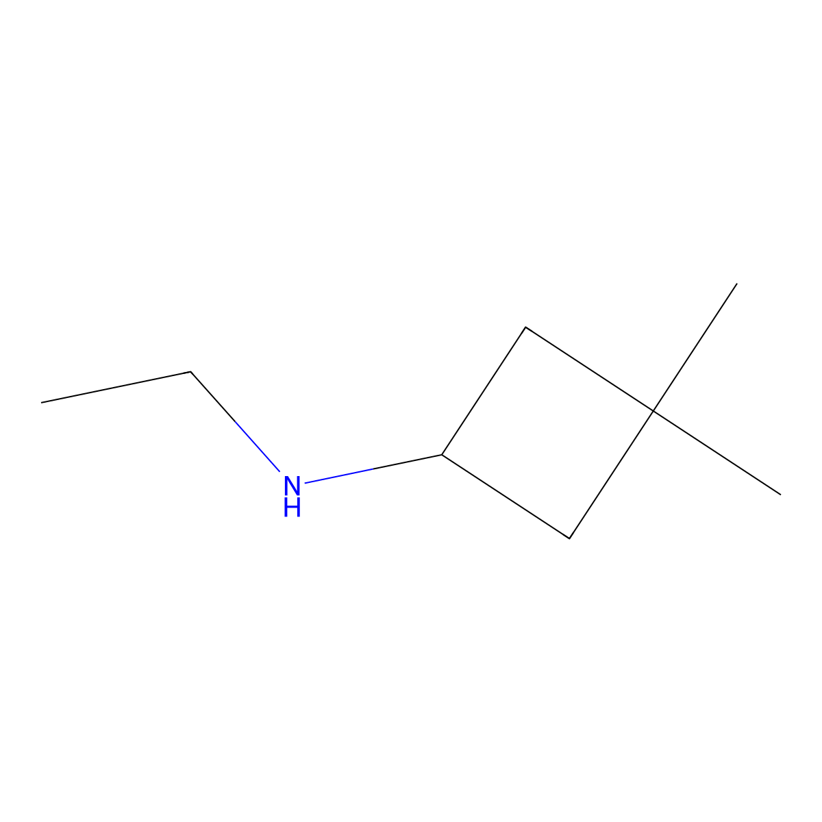 N-ethyl-3,3-dimethylcyclobutan-1-amine molecular structure, CAS 1518856-66-0