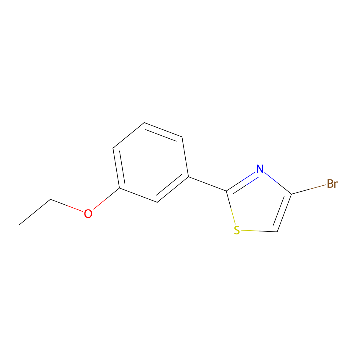 4-Bromo-2-(3-ethoxyphenyl)thiazole molecular structure, CAS 1518866-99-3