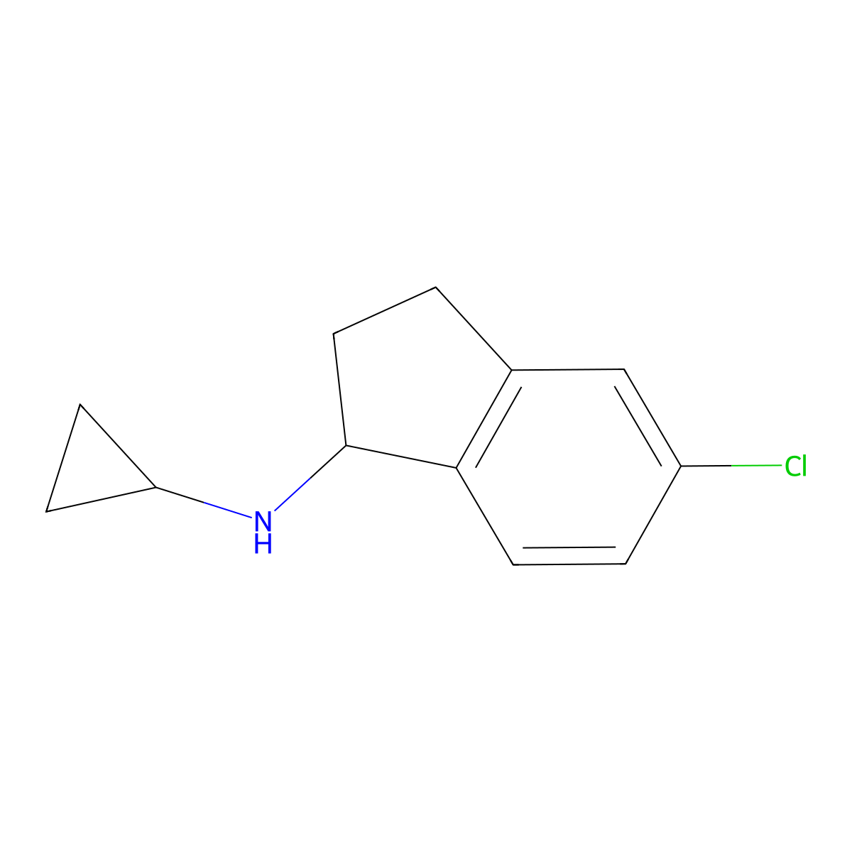 5-chloro-N-cyclopropyl-2,3-dihydro-1H-inden-1-amine molecular structure, CAS 1518870-62-6