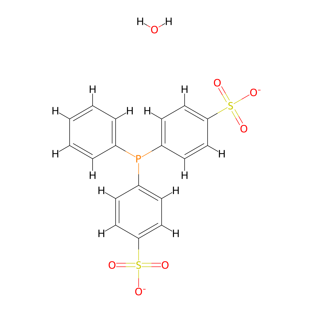 Potassium 4,4'-(phenylphosphinediyl)dibenzenesulfonate molecular structure, CAS 151888-20-9