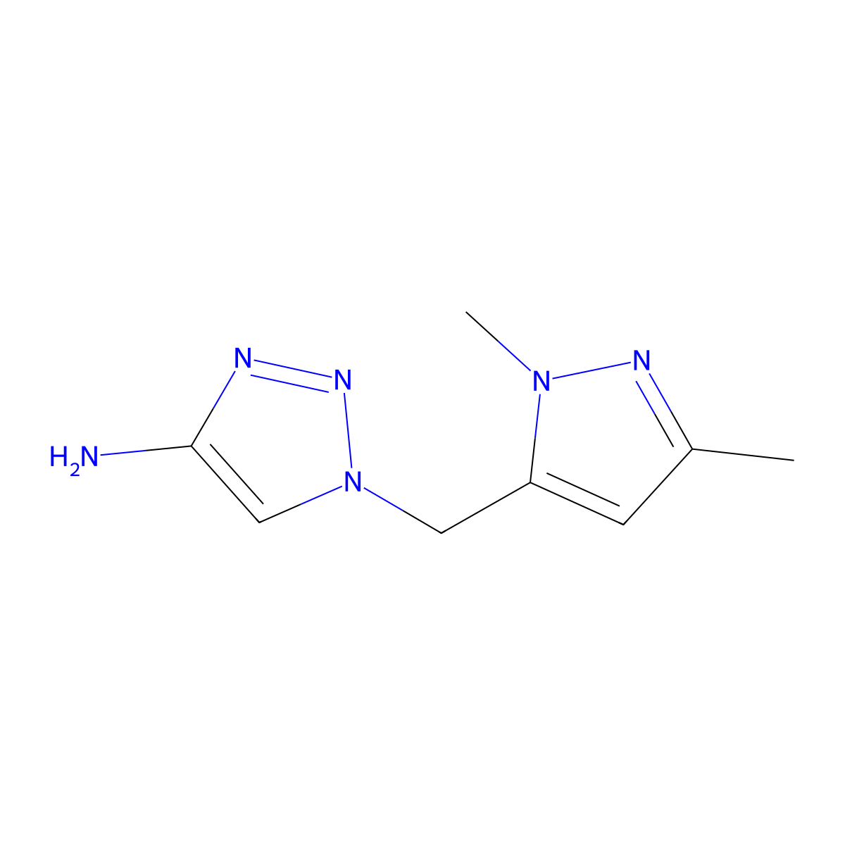 1-[(1,3-dimethyl-1H-pyrazol-5-yl)methyl]-1H-1,2,3-triazol-4-amine molecular structure, CAS 1518880-43-7