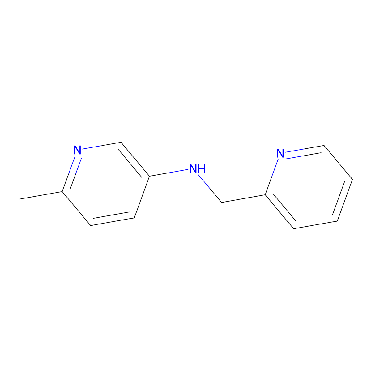 6-methyl-N-[(pyridin-2-yl)methyl]pyridin-3-amine molecular structure, CAS 1518887-98-3
