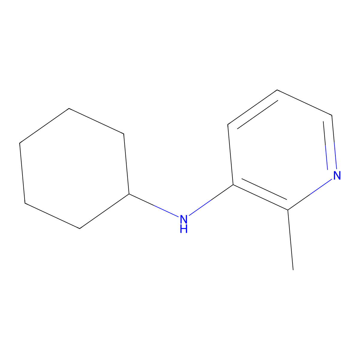 N-cyclohexyl-2-methylpyridin-3-amine molecular structure, CAS 1518904-40-9