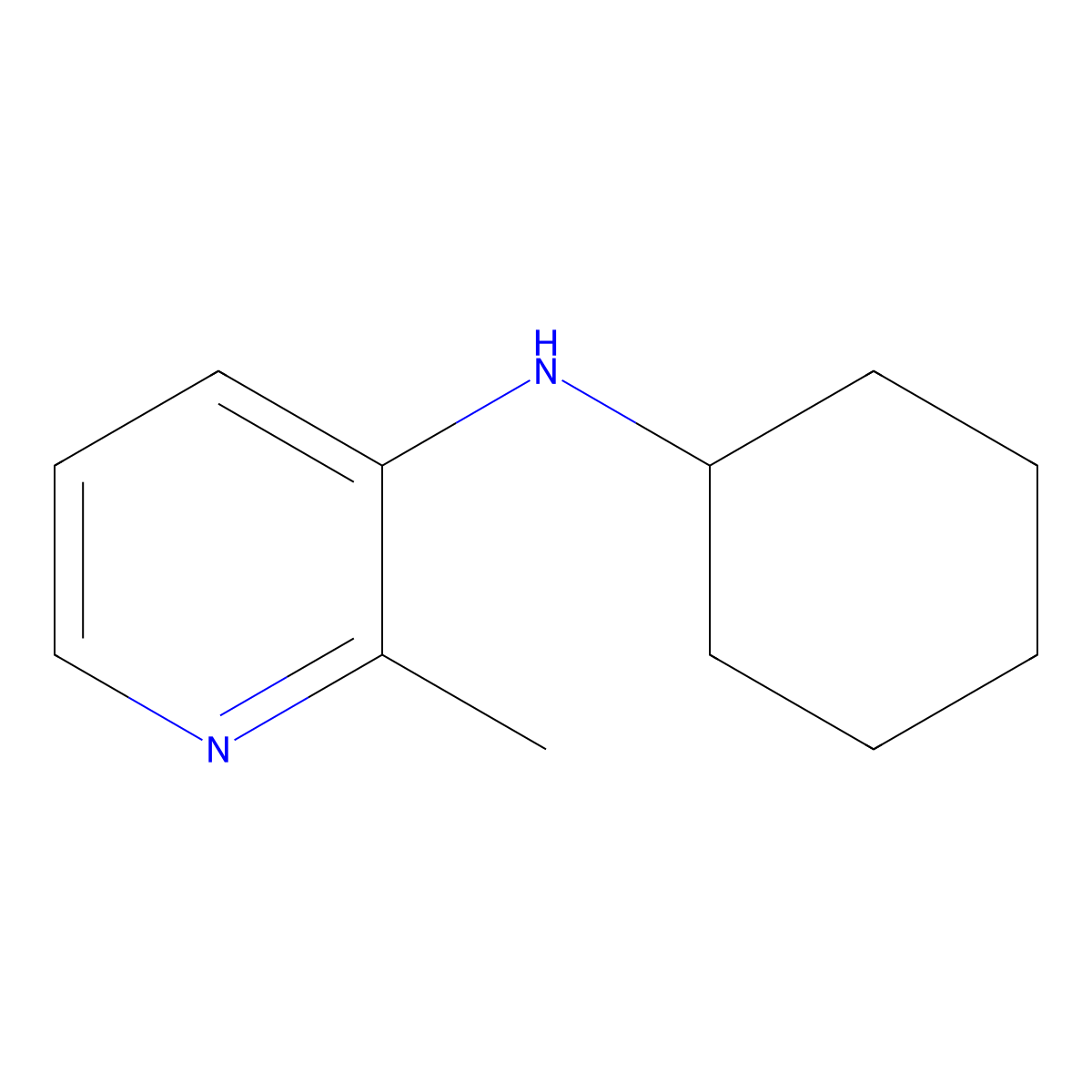 N-cyclohexyl-2-methylpyridin-3-amine molecular structure, CAS 1518904-40-9