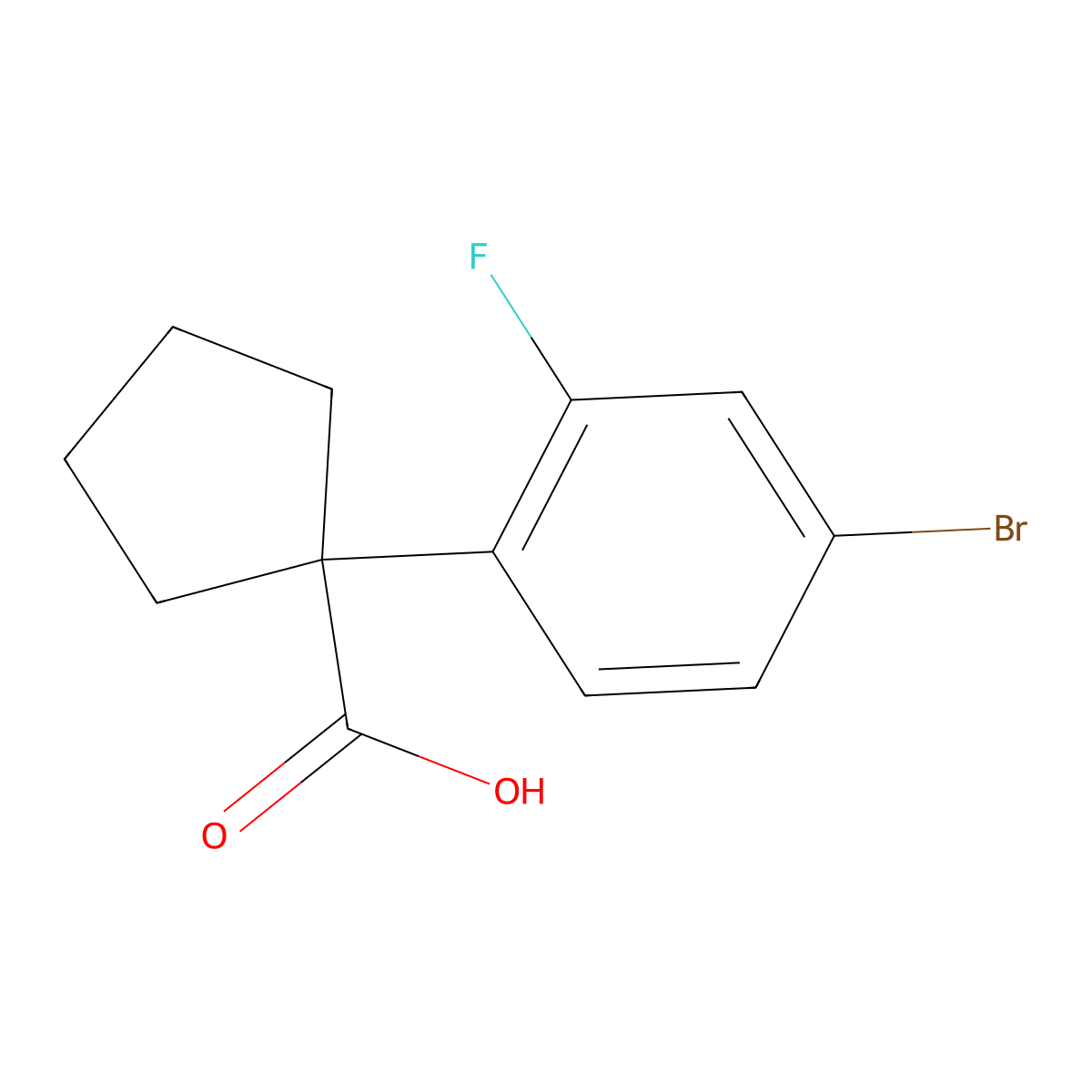 1-(4-Bromo-2-fluorophenyl)cyclopentanecarboxylic Acid molecular structure, CAS 1518906-23-4