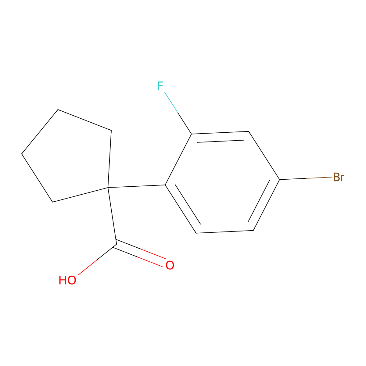 1-(4-Bromo-2-fluorophenyl)cyclopentanecarboxylic Acid molecular structure, CAS 1518906-23-4