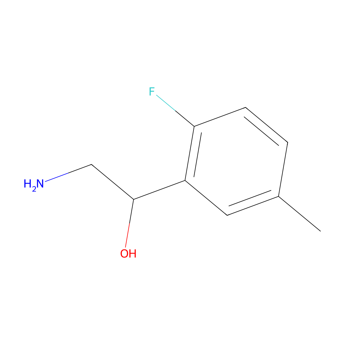 2-Amino-1-(2-fluoro-5-methylphenyl)ethan-1-ol molecular structure, CAS 1518918-40-5