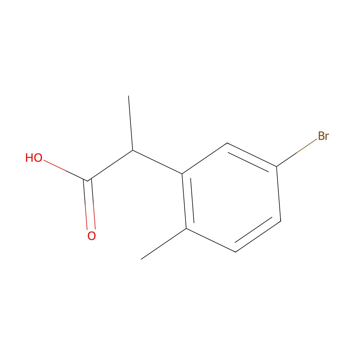 2-(5-Bromo-2-methylphenyl)propanoic acid molecular structure, CAS 1518922-18-3