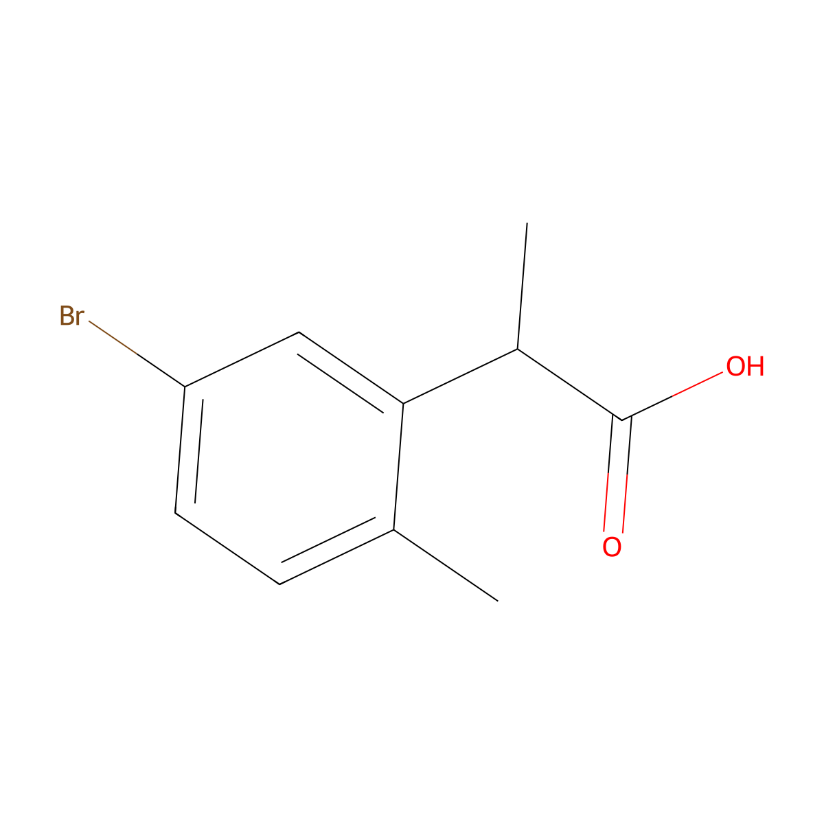2-(5-Bromo-2-methylphenyl)propanoic acid molecular structure, CAS 1518922-18-3