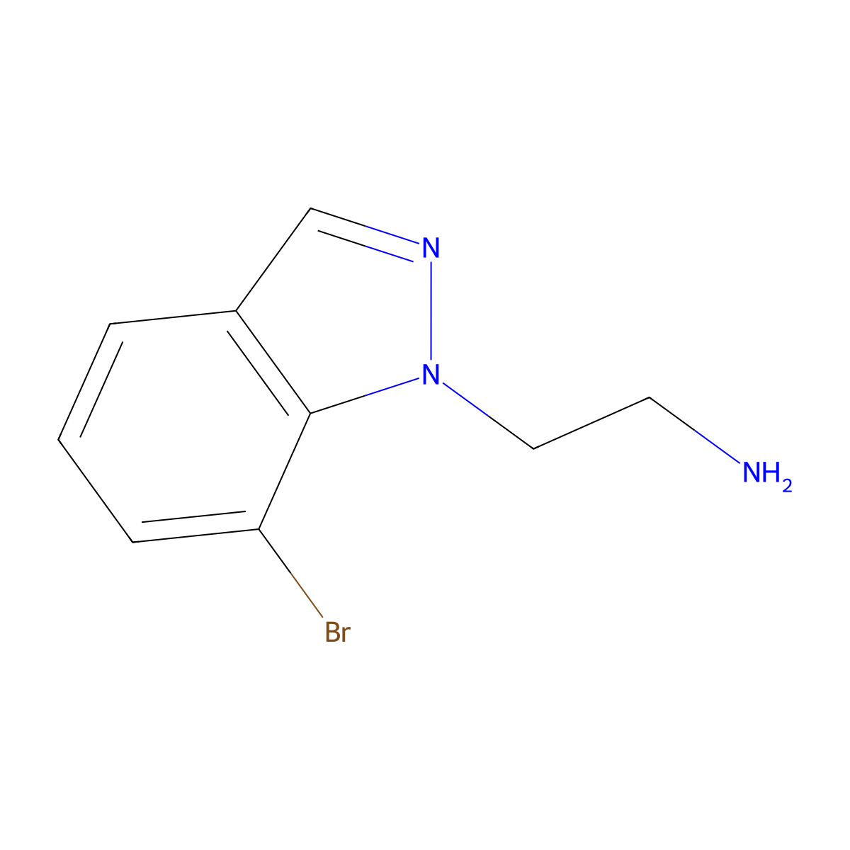 2-(7-Bromo-1H-indazol-1-yl)ethan-1-amine molecular structure, CAS 1518925-55-7