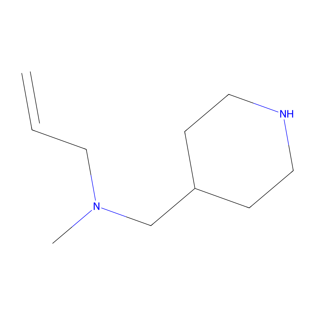 Methyl[(piperidin-4-yl)methyl](prop-2-en-1-yl)amine molecular structure, CAS 1518928-67-0