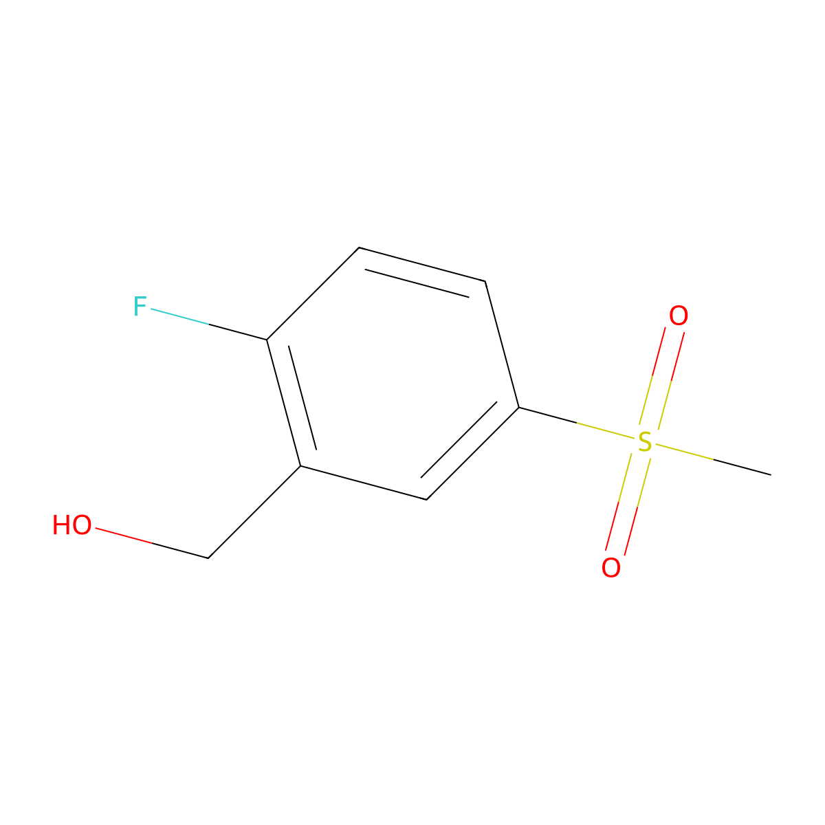 2-Fluoro-5-(methylsulphonyl)benzyl alcohol molecular structure, CAS 1518937-11-5