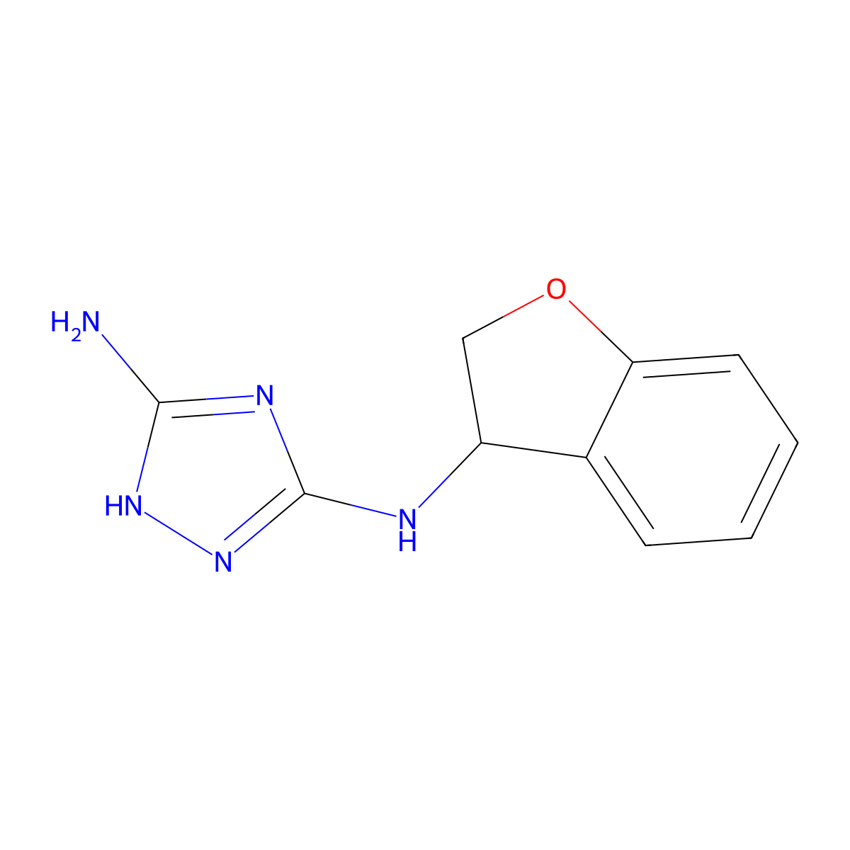 N3-(2,3-dihydrobenzofuran-3-yl)-4H-1,2,4-triazole-3,5-diamine molecular structure, CAS 1518944-61-0