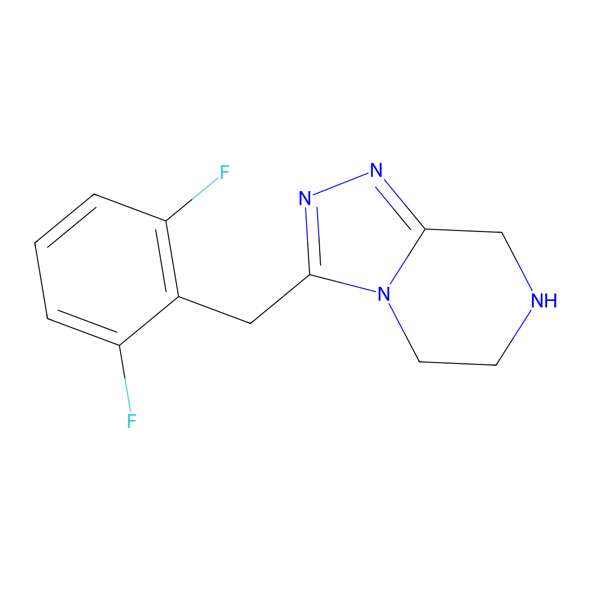 3-[(2,6-difluorophenyl)methyl]-5H,6H,7H,8H-[1,2,4]triazolo[4,3-a]pyrazine molecular structure, CAS 1518948-39-4