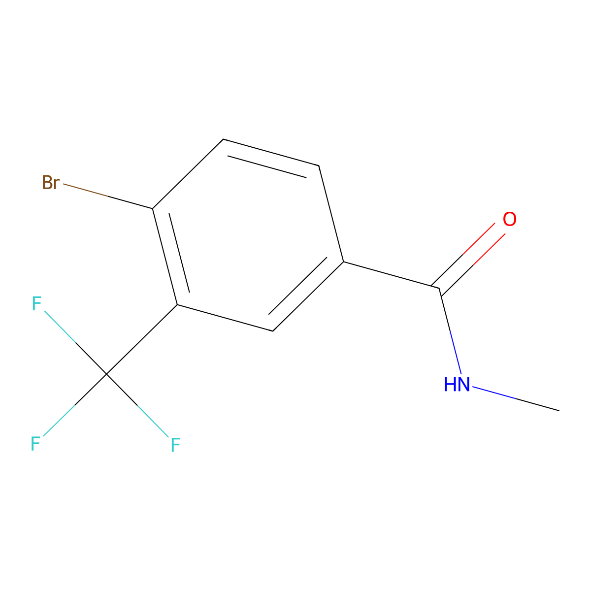 4-Bromo-N-methyl-3-(trifluoromethyl)benzamide molecular structure, CAS 1518956-79-0