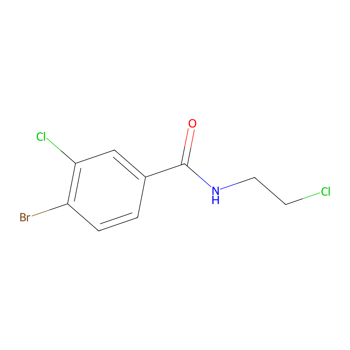 4-bromo-3-chloro-N-(2-chloroethyl)benzamide molecular structure, CAS 1518965-97-3