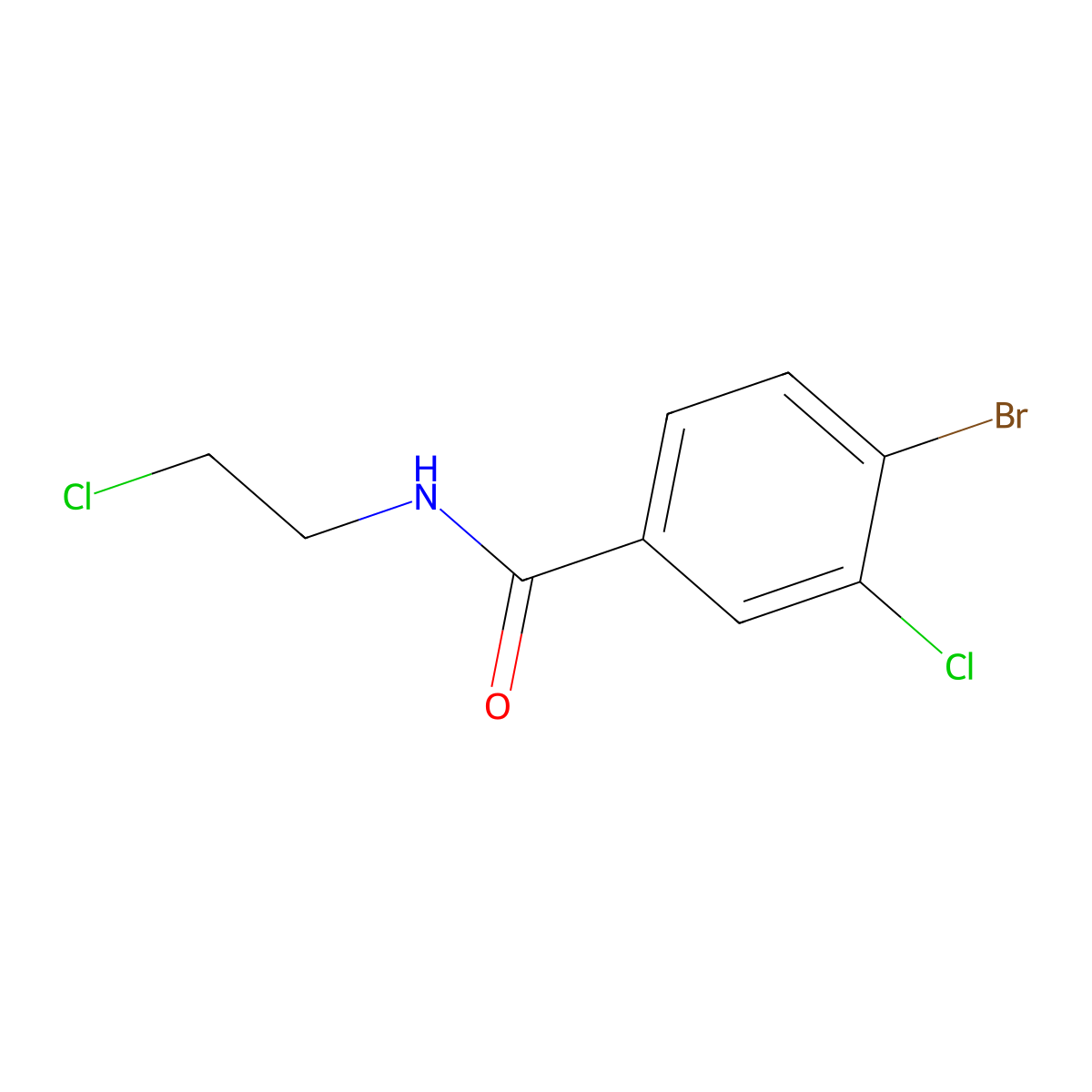 4-bromo-3-chloro-N-(2-chloroethyl)benzamide molecular structure, CAS 1518965-97-3