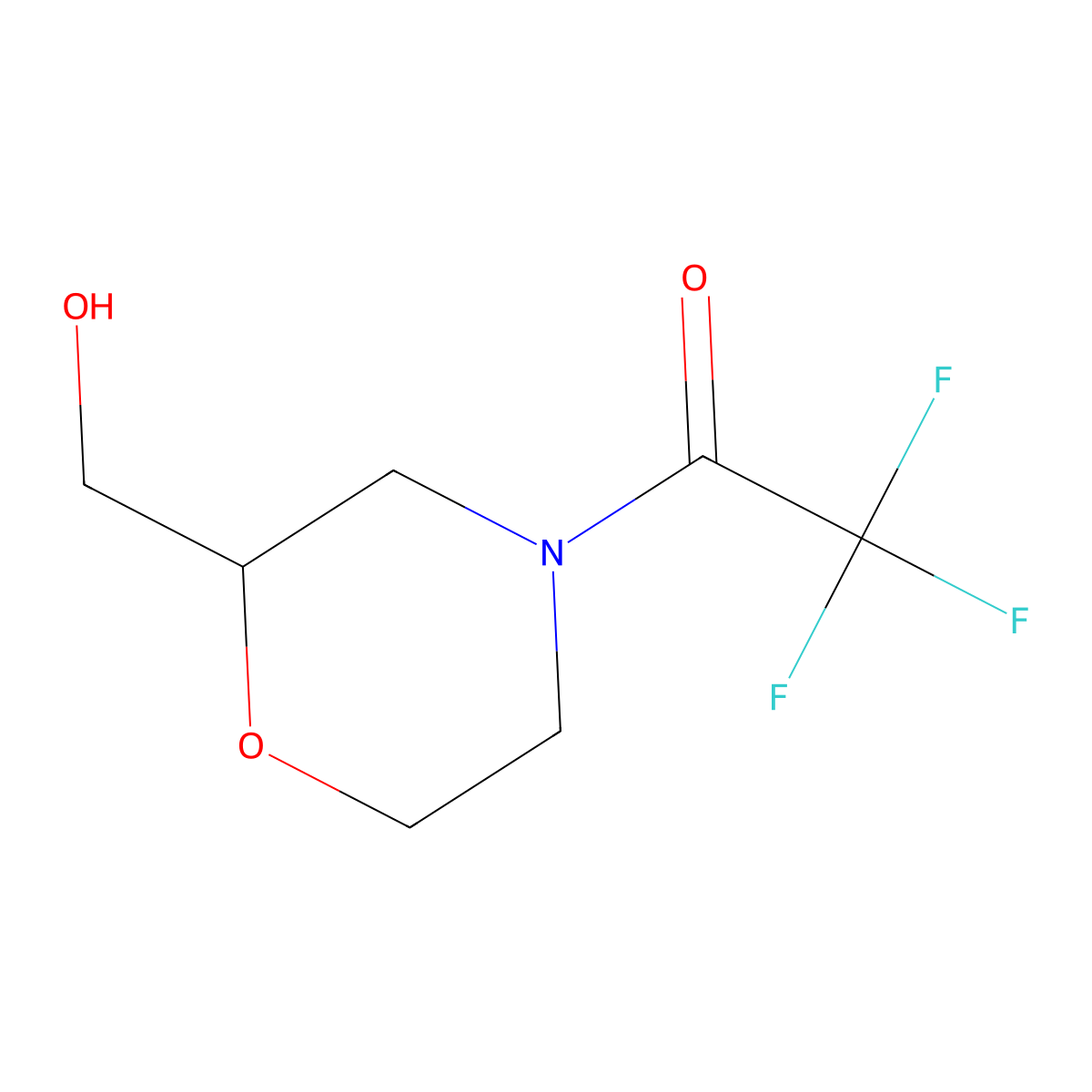 2,2,2-Trifluoro-1-[2-(hydroxymethyl)morpholin-4-yl]ethan-1-one molecular structure, CAS 1518982-43-8